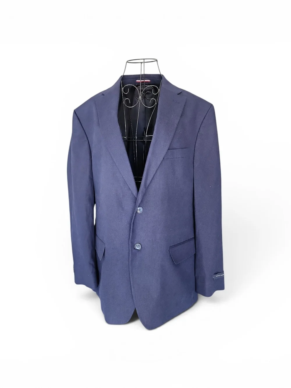 Tommy Hilfiger Linen Blend Men's 44R Blue Two-Button Sport Coat Blazer